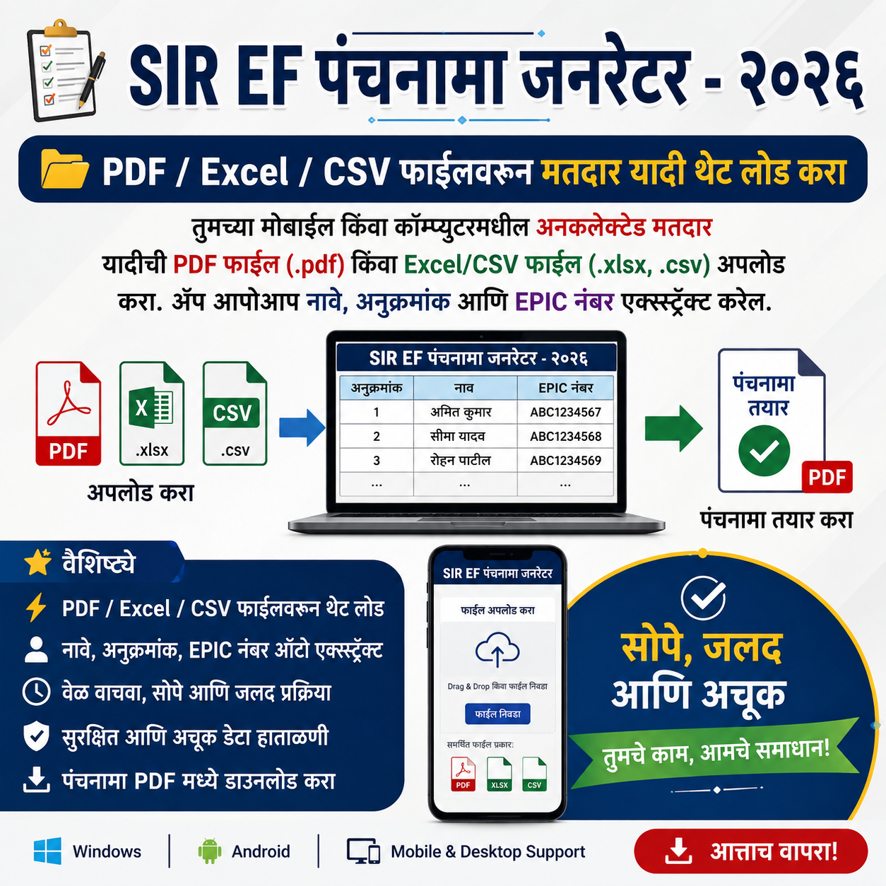 SIR EF पंचनामा जनरेटर - २०२६